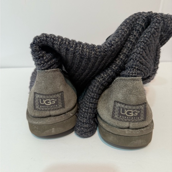 UGG Classic Cardi Charcoal Knit Knee High Button Boots, Cozy, Sz 10 - Picture 2 of 7